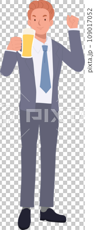 Smiling businessmanan with Beer Glass. Happy Man Enjoying a Cold Beer 109017052