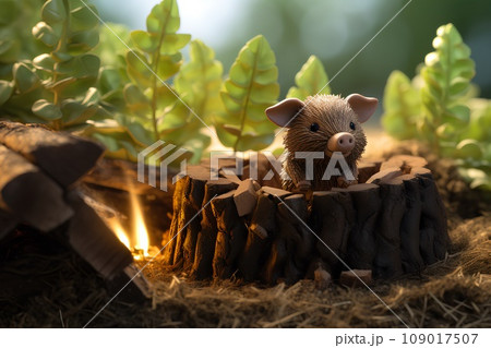 森の中の黒ブタくん 109017507