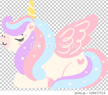 Cute Baby Unicorn with wing cartoon illustration Cute Baby Unicorn with wing cartoon illustration 109017514