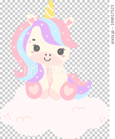 Cute Baby Unicorn with wing cartoon illustration Cute Baby Unicorn with wing cartoon illustration 109017523