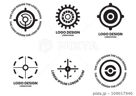 Modern gear and circle logo in minimalist style Modern gear and circle logo in minimalist style 109017940