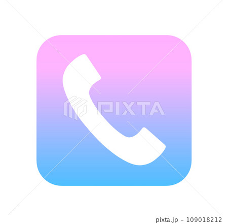可愛いグラデーションの電話アイコン 可愛いグラデーションの電話アイコン 109018212