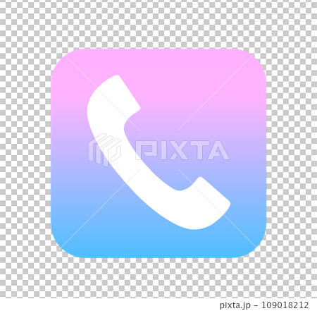 可愛いグラデーションの電話アイコン 可愛いグラデーションの電話アイコン 109018212