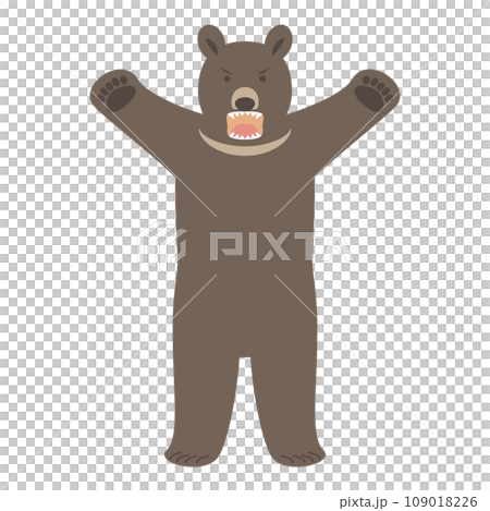 立ち上がって威嚇するクマのイラスト 立ち上がって威嚇するクマのイラスト 109018226