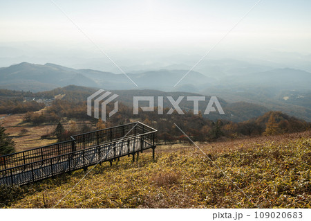 日光市霧降高原・キスゲ平園地の展望台 109020683