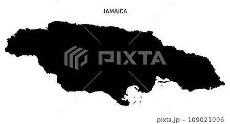 Jamaica map silhouette isolated on white background 3D illustration  109021006