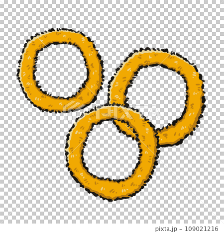 A simple illustration of fried squid rings A simple illustration of fried squid rings 109021216