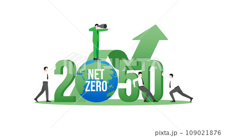 Business team and graph up the world in the year 2050. A nationally determined contribution, Net Zero emissions Business team and graph up the world in the year 2050. A nationally determined contribution, Net Zero emissions 109021876