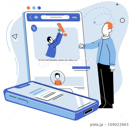 Mobile app marketing vector illustration. Commercial success in app market relies on effective marketing strategies Developing comprehensive marketing plan is crucial for reaching target audiences 109022663