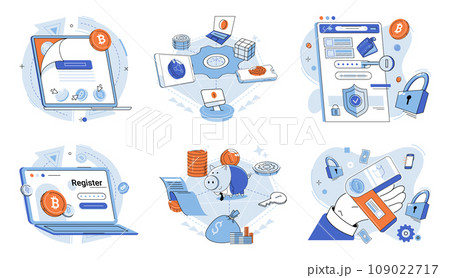 Bitcoin vector illustration. BTC, abbreviation for Bitcoin, has gained international recognition as leading cryptocurrency The future finance is heavily influenced by growth and adoption The future Bitcoin vector illustration. BTC, abbreviation for Bitcoin, has gained international recognition as leading cryptocurrency The future finance is heavily influenced by growth and adoption The future 109022717