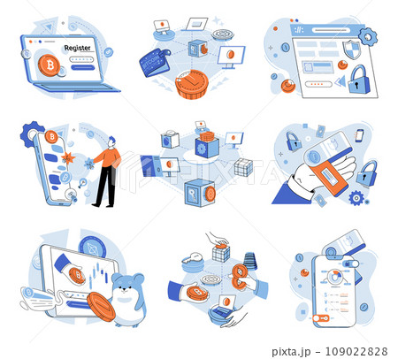 Blockchain vector illustration. The virtual nature blockchain networks enables seamless and borderless financial transactions Blockchain technology has potential to revolutionize financial industry Blockchain vector illustration. The virtual nature blockchain networks enables seamless and borderless financial transactions Blockchain technology has potential to revolutionize financial industry 109022828