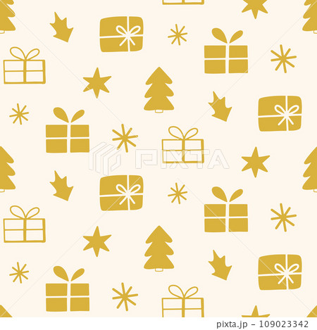 Christmas Gifts Seasonal Vector Seamless Pattern Christmas Gifts Seasonal Vector Seamless Pattern 109023342
