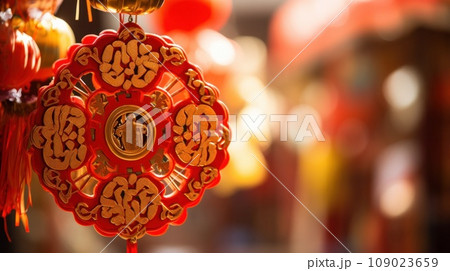a red and gold Chinese New Year decoration a red and gold Chinese New Year decoration 109023659