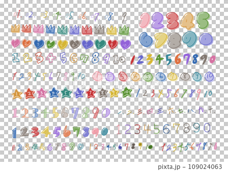 Illustration set of colorful handwritten numbers Illustration set of colorful handwritten numbers 109024063