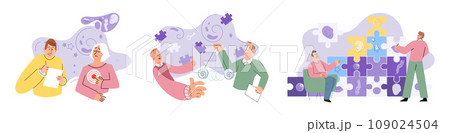 Hypnosis vector illustration. The therapeutic use hypnosis provides psychological assistance During hypnosis sessions, individuals receive professional guidance The persons mental well-being 109024504