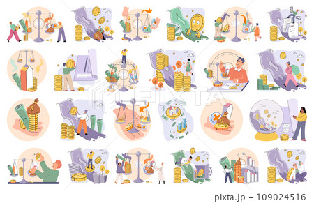 Capital investment vector illustration. Wealth increase is result consistent and disciplined financial planning and investment Currency values can significantly influence economic stability and global Capital investment vector illustration. Wealth increase is result consistent and disciplined financial planning and investment Currency values can significantly influence economic stability and global 109024516