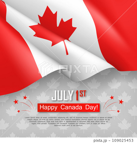 Happy Canada Day 1st of July greeting card 109025453