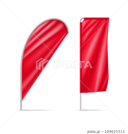 Red drop and rectangular flags 109025513