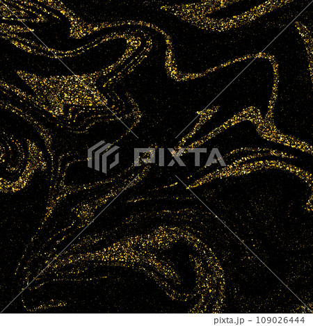 Dark background with bright gold dust confetti. Design element 109026444