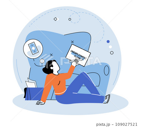 Unemployment. Vector illustration. Layoffs during crisis can create sense fear and instability in job market Stagnation in job opportunities contributes to pervasive feeling hopelessness and despair Unemployment. Vector illustration. Layoffs during crisis can create sense fear and instability in job market Stagnation in job opportunities contributes to pervasive feeling hopelessness and despair 109027521