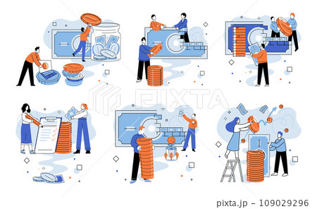 Crowdfunding. Vector illustration. Backers become part community invested in project success in crowdfunding empowers individuals to impact projects they believe in Contributions provide 109029296