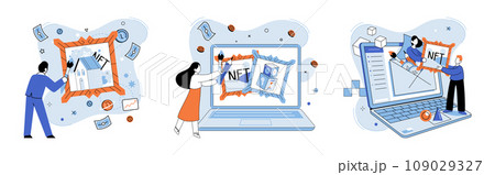 Virtual world vector illustration. The future virtual world relies on advancements in digital technology and virtual reality The virtual world metaphorically represents digital realm separate 109029327