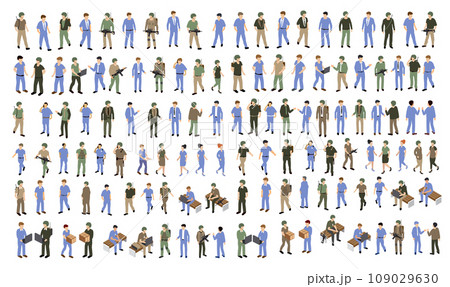 Isometric people set urban business businessman and woman 109029630