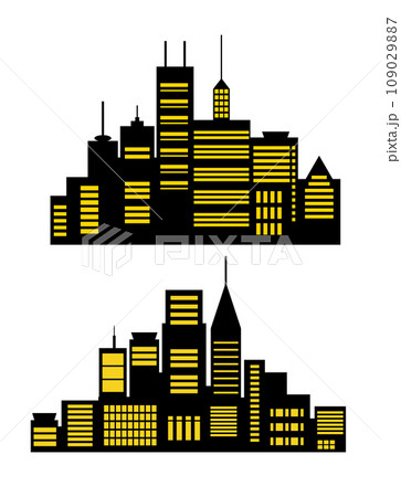 City silhouette buildings, background cities, fully built, concentrated 109029887