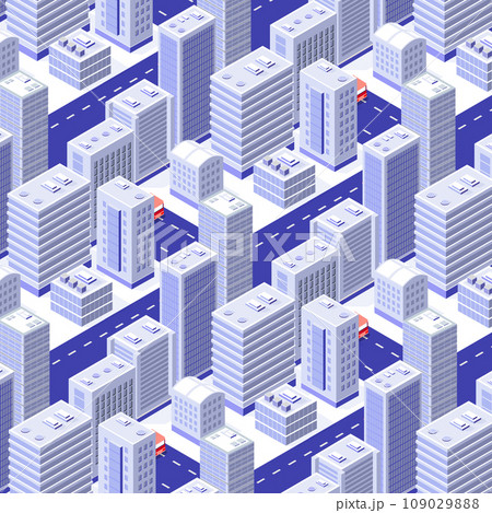 City architectural background consisting of isometric buildings 109029888