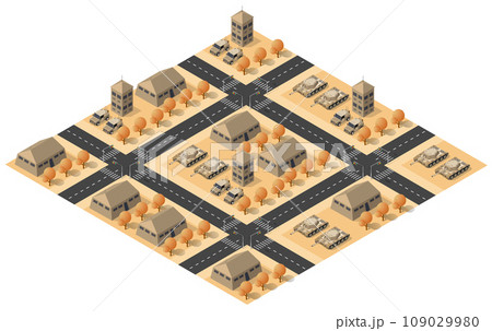 Module object element for building design army armed troop isometric armed military 109029980