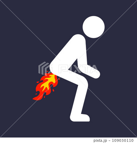 human and fart icon with light. human and fart icon with light. 109030110