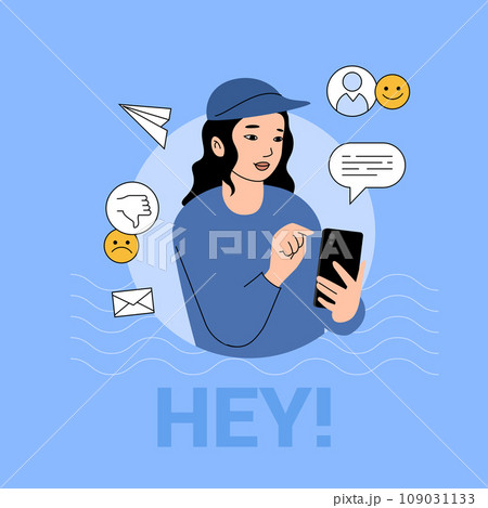 Asian Girl Using Smartphone 109031133