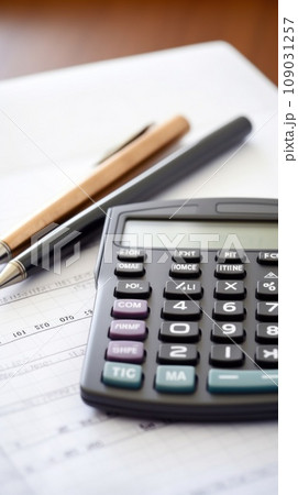 calculator and a pencil, representing math and problem-solving skills calculator and a pencil, representing math and problem-solving skills 109031257