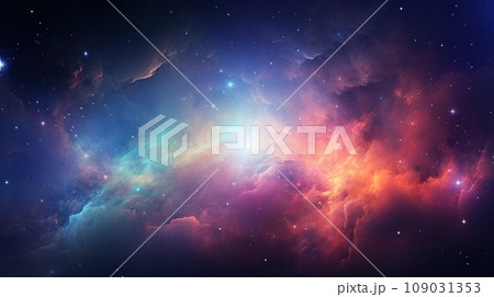 cosmos, abstract background features a colorful and dreamy depiction of a galaxy nebula 109031353