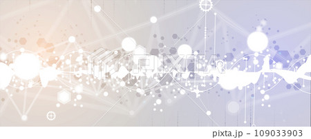 Quantum processing. Deep learning artificial intelligence. Future new technology  for business or science presentation. Vector background 109033903