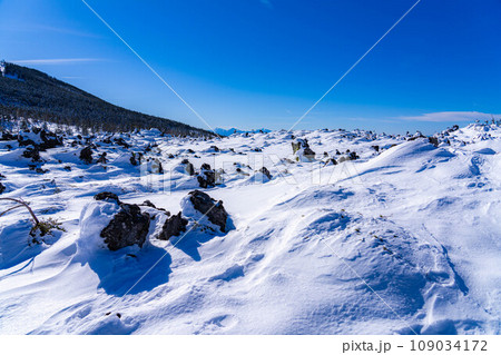 【冬素材】雪の北横岳の登山風景【長野県】 【冬素材】雪の北横岳の登山風景【長野県】 109034172