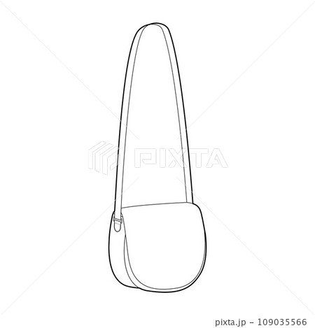 Saddle Cross-Body Bag silhouette. Fashion...のイラスト素材 [109035566] - PIXTA