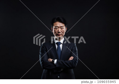 腕を組んだビジネスマン　AI生成画像 109035945