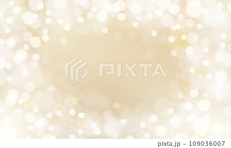 キラキラ輝く玉ボケが綺麗なゴールドの背景イラスト、クリスマスやウェディング、ラグジュアリーな雰囲気に 109036007