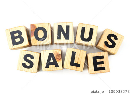 bonus sale alphabet letters isolated on white background bonus sale alphabet letters isolated on white background 109038378