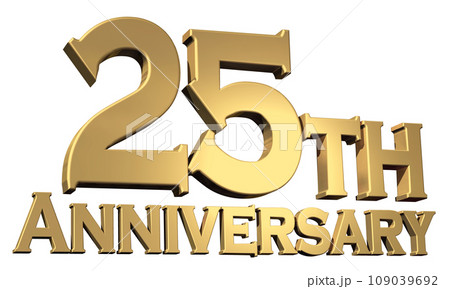 3DCG「25th Anniversary/25周年」ゴールド,金 109039692
