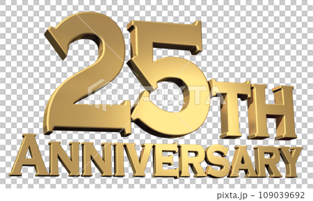 3DCG「25th Anniversary/25周年」ゴールド,金 109039692