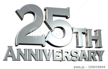 3DCG「25th Anniversary/25周年」シルバー,銀 3DCG「25th Anniversary/25周年」シルバー,銀 109039694