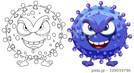 Purple Germ Virus Monster Cartoon Character Purple Germ Virus Monster Cartoon Character 109039790