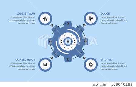Infographic Template with Gear 109040183