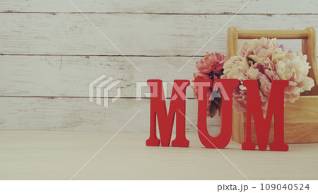 word text mom with space background mother's day concept word text mom with space background mother's day concept 109040524