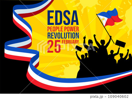 Edsa People Power Revolution Anniversary of Philippine Vector Illustration on February 25 with Philippines Flag in Holiday Flat Cartoon Background Edsa People Power Revolution Anniversary of Philippine Vector Illustration on February 25 with Philippines Flag in Holiday Flat Cartoon Background 109040602