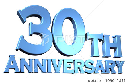 3DCG「30th Anniversary/30周年」ブルー,青 3DCG「30th Anniversary/30周年」ブルー,青 109041851
