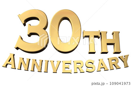 3DCG「30th Anniversary/30周年」ゴールド,金 109041973