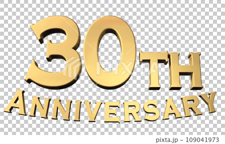 3DCG「30th Anniversary/30周年」ゴールド,金 109041973